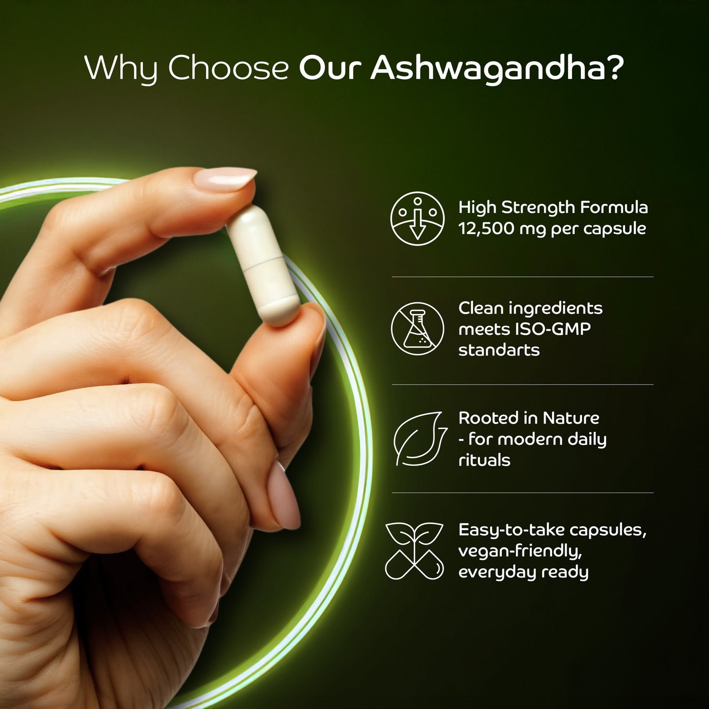 Ashwagandha That Calms Your Mind. Focuses Your Energy. Naturally.